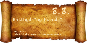 Batthyány Bazsó névjegykártya